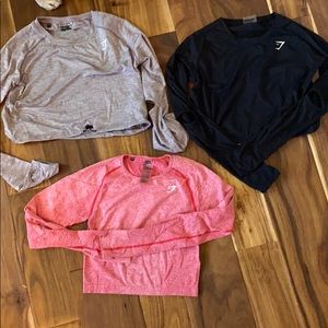 Gymshark long sleeve crop tops bundle